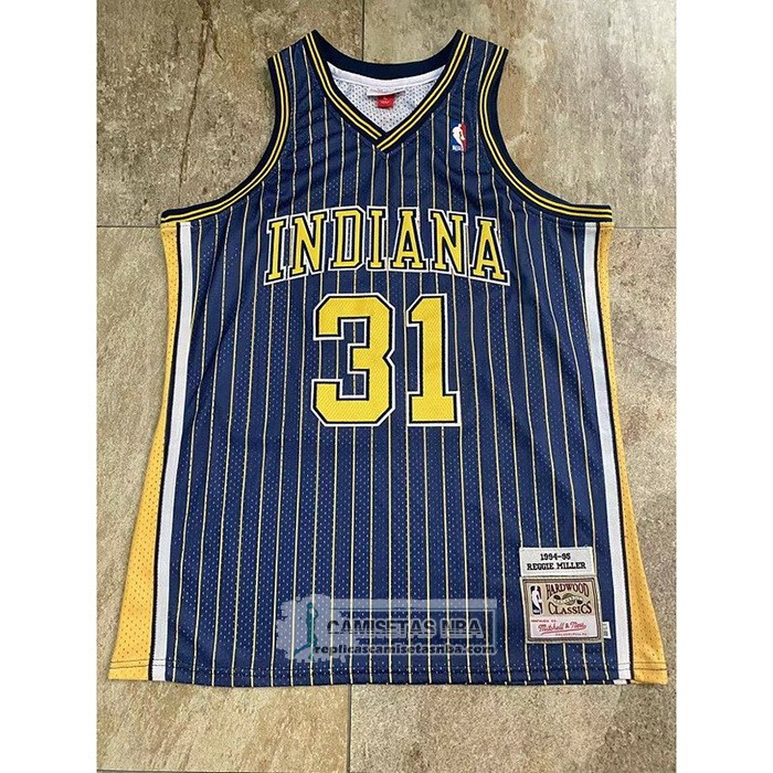 Camiseta Indiana Pacers Reggie R.Miller NO 31 Mitchell & Ness1994-95 Azul